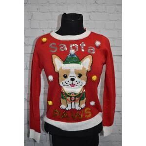 Joyland Ugly Christmas Sweater‎ Santa Paws Dog Red Size Small NEW TAGS